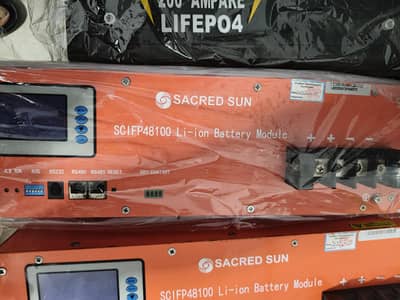 Sacred sun 48v 100 Ampare Lithium battery  with cheking warrenty