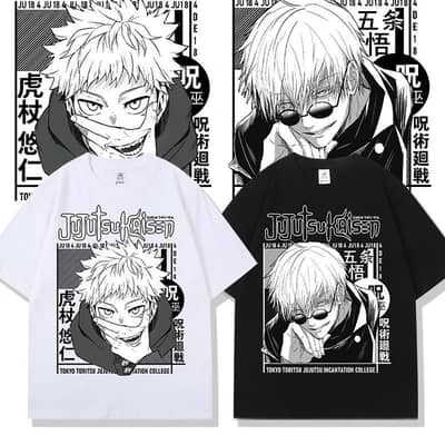 Cross border Japanese style anime two dimensional printed white tshirt