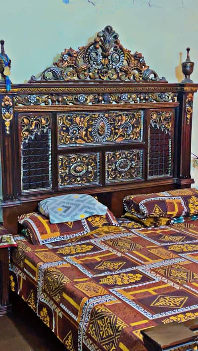 chinioti Bed Set || Pure Solid wood