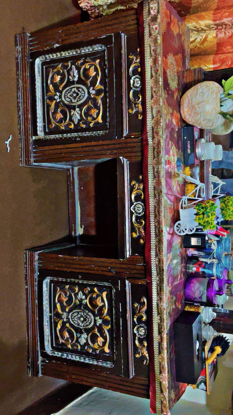 chinioti Bed Set || Pure Solid wood 3