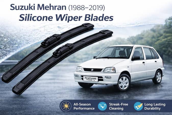 Suzuki Mehran Premium Silicone Wiper Blades | All-Weather | Smooth & Silent Performance