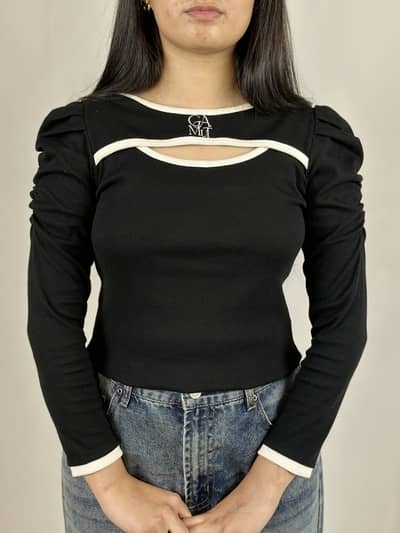 Black cutout shirt