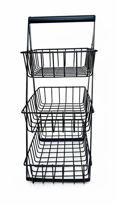 Stylish  black stainless  steel fruit  basket  1 piece