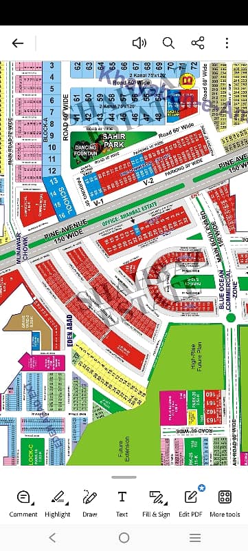 10 Marla Commercial Plot Pine Avenue Road Blue Ocean Commercial Hub Zone Eden Abad