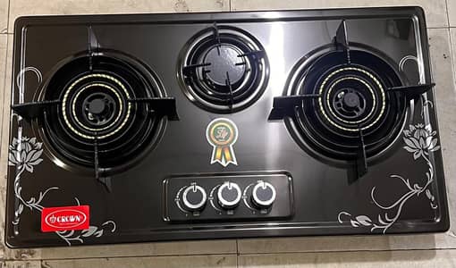kitchen gas 3 china burner hob steel and hood  available