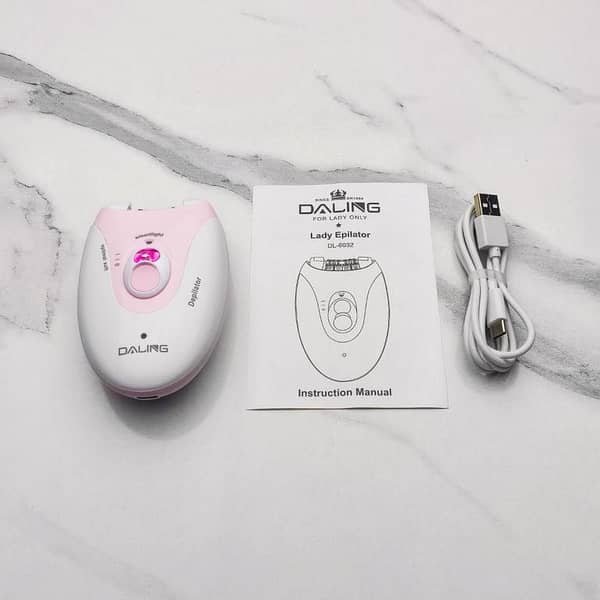Daling DL-6032 Women’s Face & Body Epilator – 2 Speed Cordless Hair Remover with LED Light