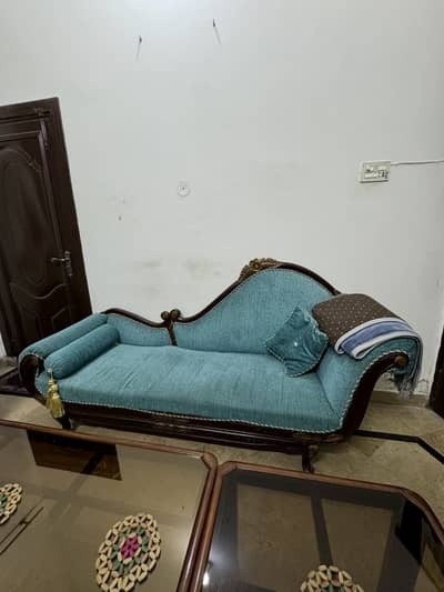 Sofa set with Dewan and tables original wood