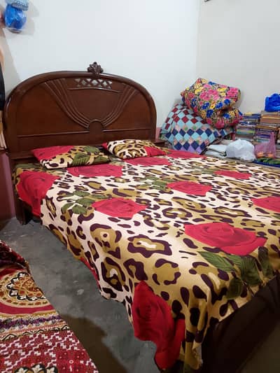 Pure Sheshum wood king size double bed with 8 Inch spring materes