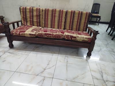2 Wooden Sofa Sets – 5 Seater Each – Good Condition