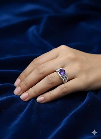 Amethyst stone ring for women