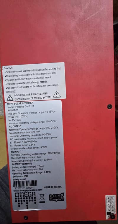 Omega solar inverter only