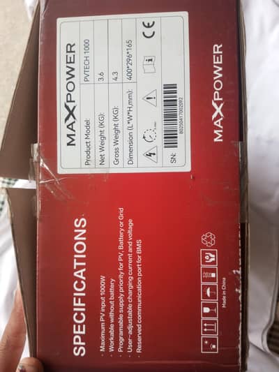 Max Power Solar Inverter PV  Tech 1000 1.2 kw