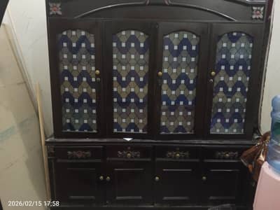 Wood showcaseSolid Wood Showcase / Crockery Cabinet – 30,000