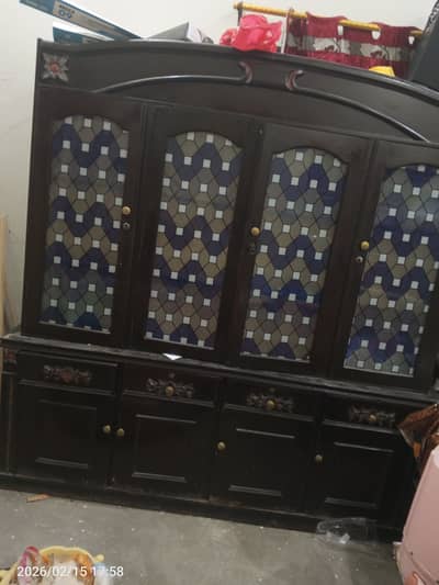 Solid Wood Showcase / Crockery Cabinet – 30,000