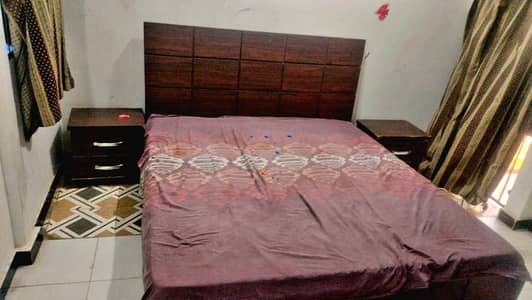 Bed + Matress + 2 side tabels + Dressing table + Almari
