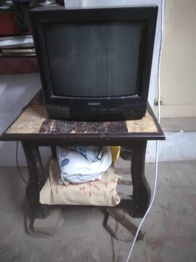 used Sony TV with wooden stand