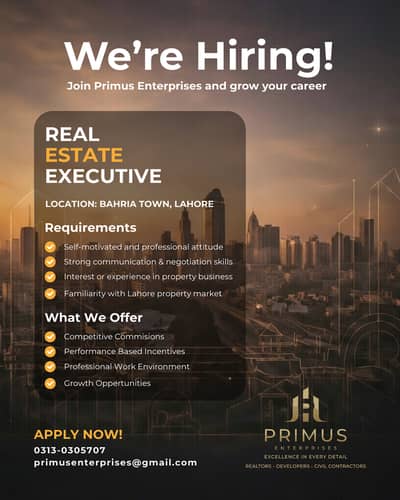 WE ARE HIRING! REAL ESTATE EXECUTIVE