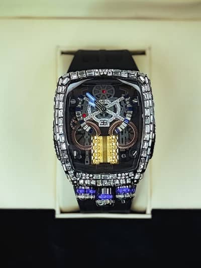 Buggati Watch Silver Color with blue design 10/10 Condition