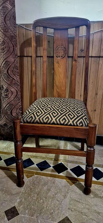 Solid Tali wood Dining table set with 6 chairs for Sale