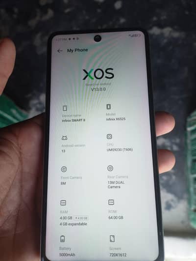 infinix smart 8 4 64 box ni ha charger ha original