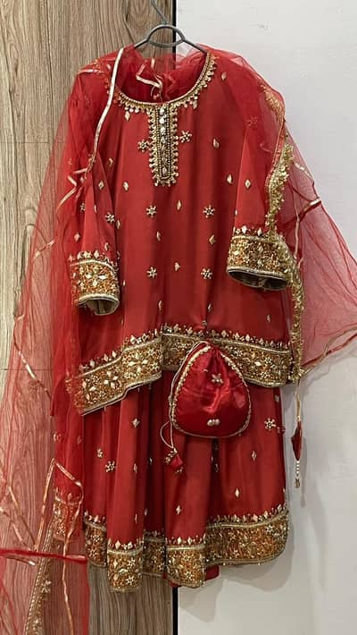 Beautiful Rust Orange Lehenga Kurti for 8-9 Years Slim girl