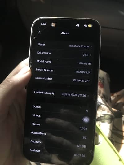 Apple IPhone 16 128GB White - JV - Excellent Condition