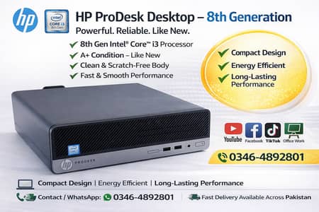 HP 8th Generation PC, Core i3-8100 processor,