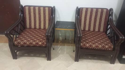 8 seater sofa set wooden with cushions.