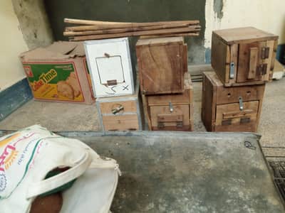 Love birds cages with complete accessories boxes sticks pots etc