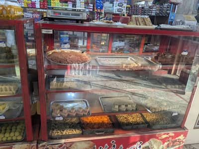 bakery counter for sweet , biscuits and fast food