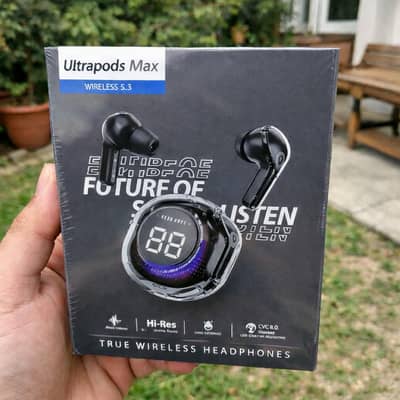 Ultrapods Max Premium Wireless Earbuds | LED Display | Long Battery