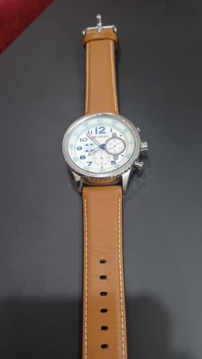 Curren white dial quartz watch