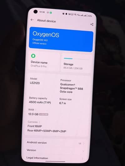 One Plus 9pro 12/256 (PTA Approved)