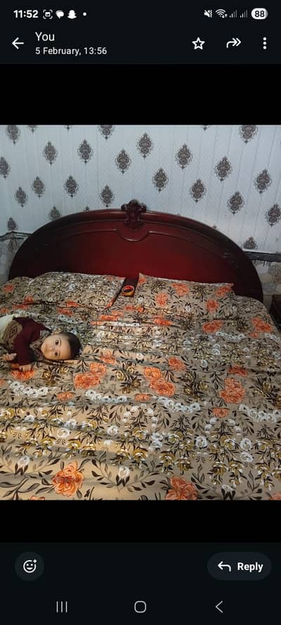 3 door almari double bed with mattrss 1 side table