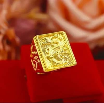 Gold RIng with 24k Real Gold Ring Women's Fortune Adjustable 24K Try