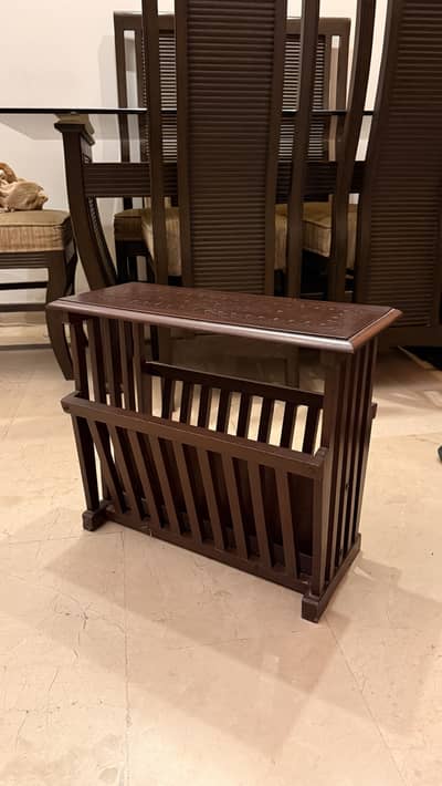 Brown Wooden Books/Newspaper Rack