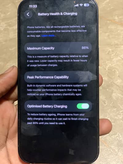 10/10 caddition battrey 86% blue culer watter pack  non pta 128 storge