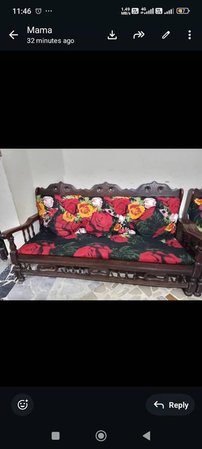 Solid Wooden Sofa Set – Excellent Condition
