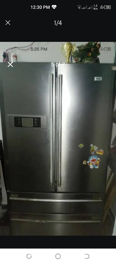 double door fridge stainless steel