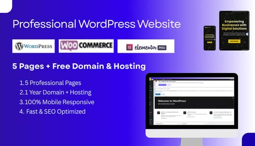 Professional WordPress Website – 5 Pages with Domain & Hosting