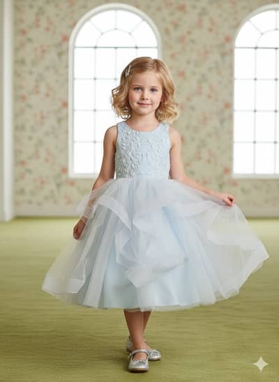 Beautiful embroidery Net Frock with Ring