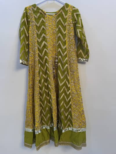 1 PIECE FANCY FORMAL WEAR HEAVY WEDDING MEHNDI WEAR MAXI/FROCK DRESS