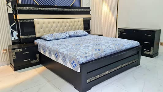 Double bed pure wood