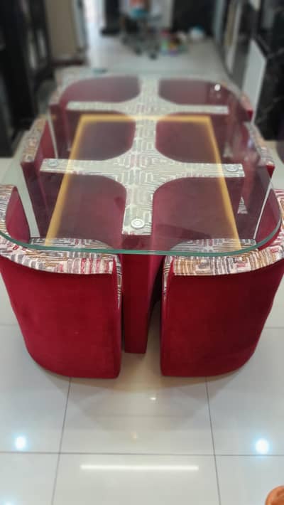 Space Saving 6 chairs dining table