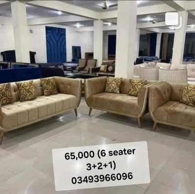 Stylish Six Seater - (3+2+1) Sofa Sets  Different COLORS And DESIGNS