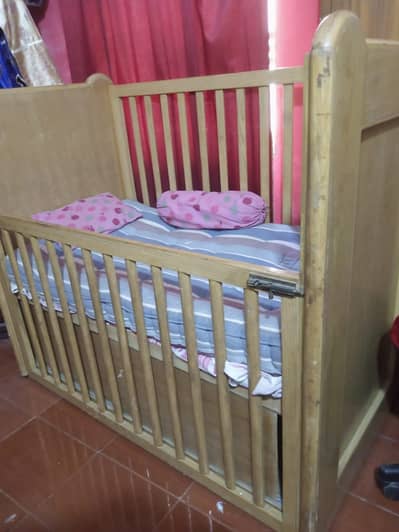 heavy kid bed with mattress moveable space portion Available