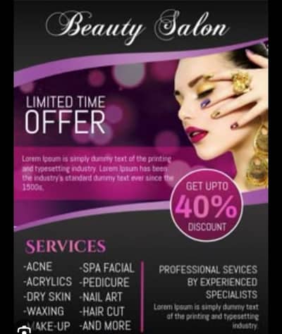 Threading, facial, Bridal makeup, Beauty salon, with discounted rates