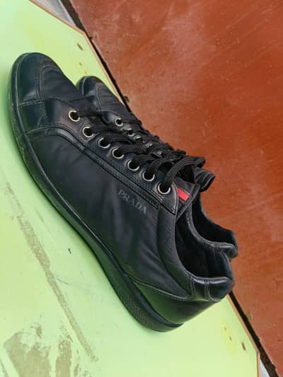 Prada Men’s Leather Sneakers – Original Imported – Black