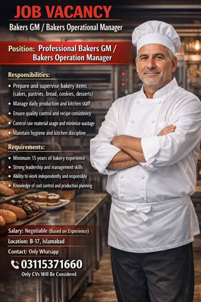 Professional Bakers GM / Bakery Operations Manager