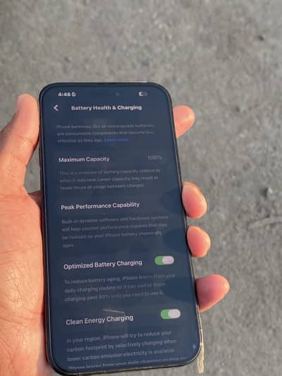 I phone 14 pro max 100%health 256 GB factory 4 month sim time